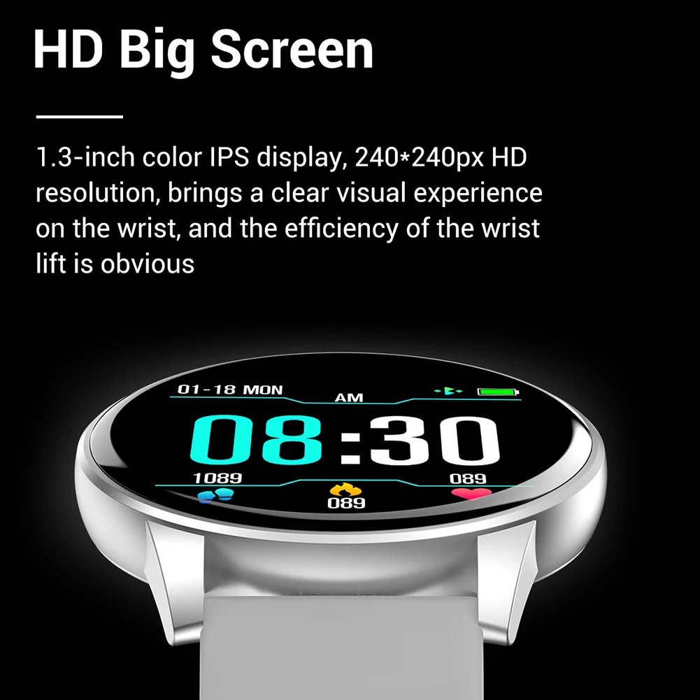 

Smart Watch Bluetooth 4.0 1.3" Touch Screen IP67 Music Control Health Tracker Message Reminder Smart Wristwatch