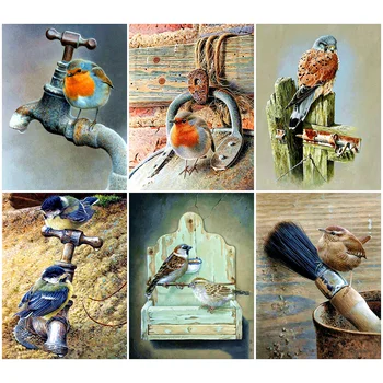 

HUACAN Bird Diamond Painting Full Square Animal 5D Diamond Embroidery Home Decoration Mosaic Handmade