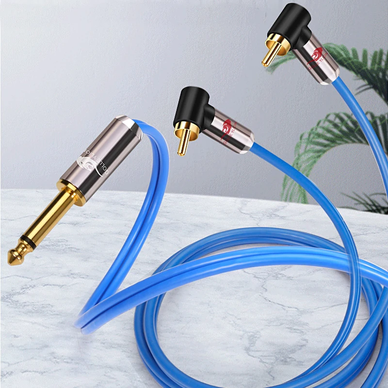 Качественный аудио кабель TS Jack 1/4 &quotна 2 RCA для гитарной звуковой коробки 6 35 мм на