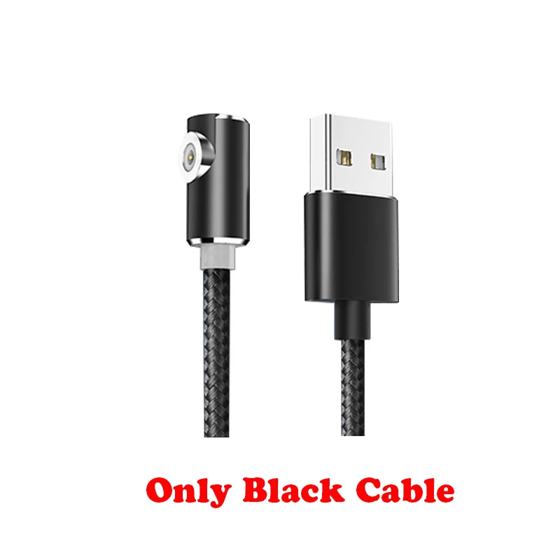 Магнитный usb-кабель для зарядки 1 м/2 м, адаптер Micro usb type C, зарядное устройство с углом 90 градусов, кабель для быстрой зарядки для iPhone huawei - Цвет: Black Cable