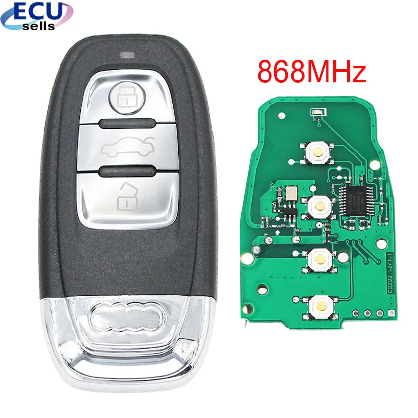 Умный дистанционный ключ без ключа 3 кнопки 868 МГц 8T0 959 754C для Audi Q5 A4L A5 A6 A7 A8 RS4 RS5 S4