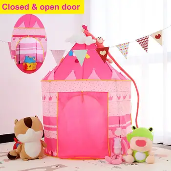 

Foldable Portable Princess Castle Tulle Kids Game Play Tent Creative Develop Outdoor Indoor Yurt Castle Playhouse Toys Gift