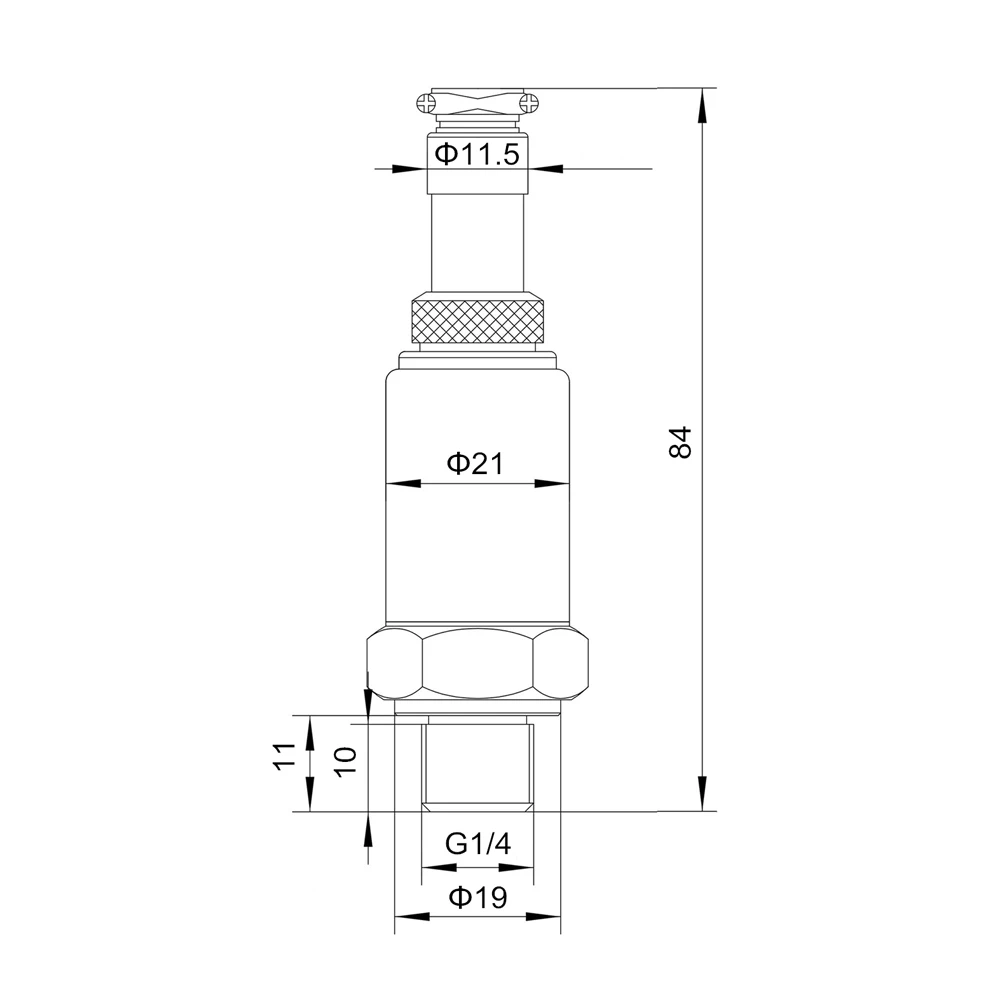 Water Oil Fuel Gas Air Pressure Transducer G1/4 12-36V 4-20mA Stainless Steel M12-3PIN IP65 Sensor Transmitter