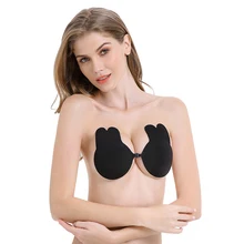 Women Invisible Silicone Breast Sticker Ladies Rabbit Lifting Breast Petals Anti-sagging External Expansion Front Buckle Bra