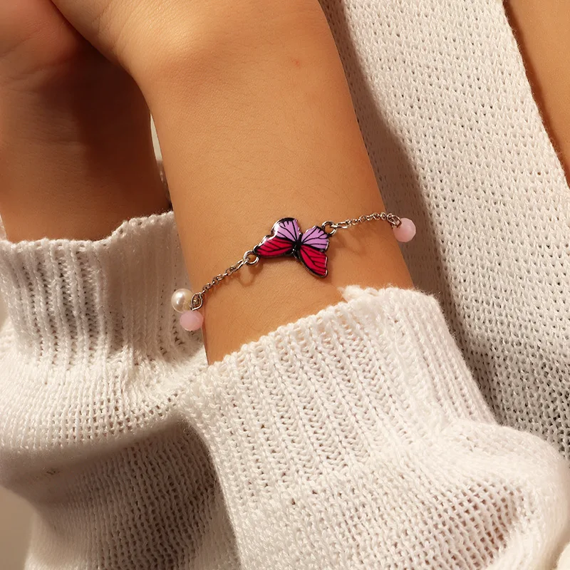 Fashion Pearl Pendant Lucky Cuff Wrap Bracelets &amp Bangles for Women Simple Charm Butterfly Adjustable Girls Bracelet Jewelry | Украшения