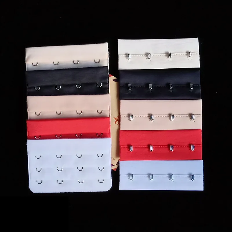 3 Rows 4 Hooks Supporting Fabric HoY Stainless Steel Bra Back Buckle Bra Hook Underwear Hook Eye-Pack
