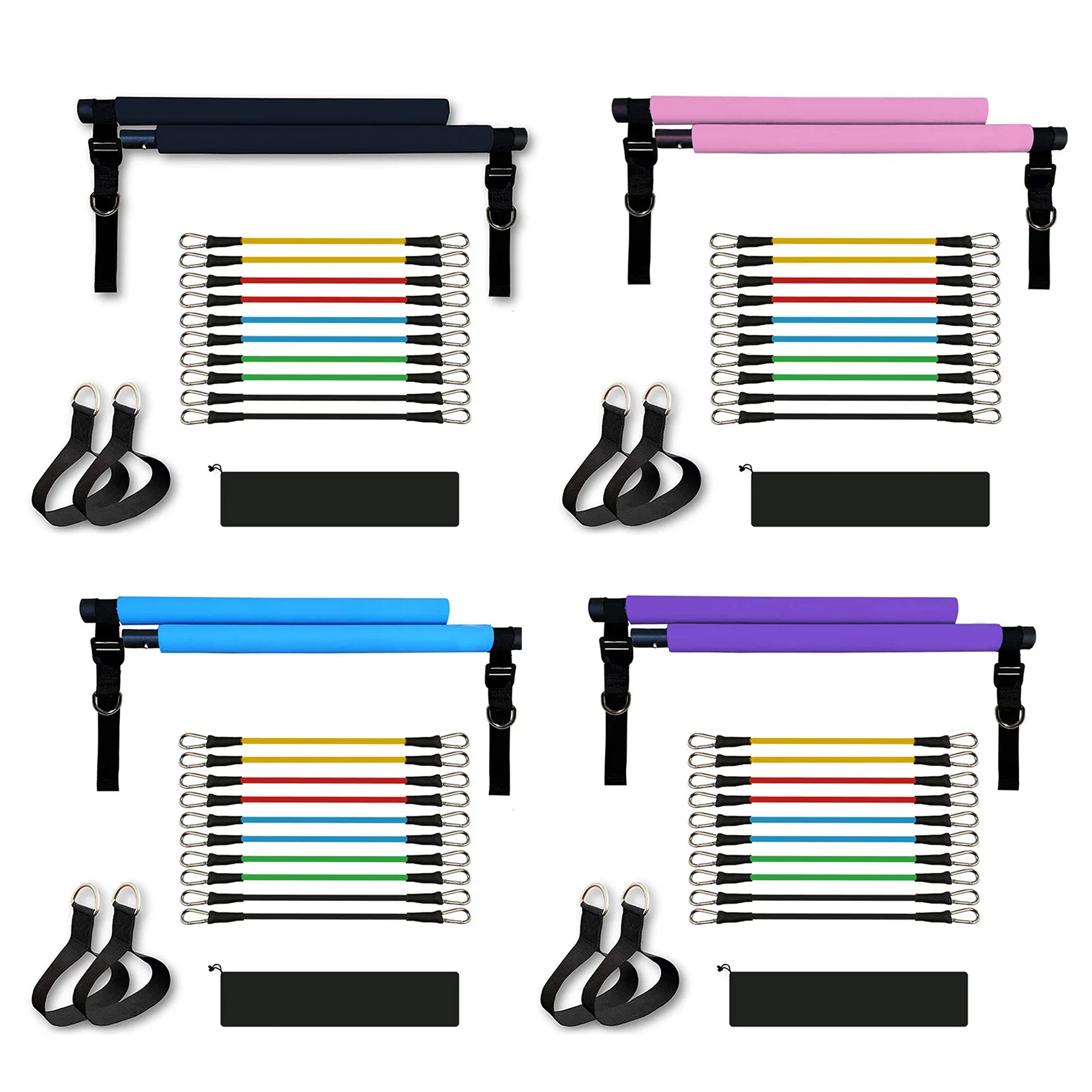 Fitness Resistance Bands Gym Workout Pilates Bar Exercise Stick Set Adjustable Buckle Trainer Elastic Band For - Цена: 1 036,47 - 2 369,30 руб.