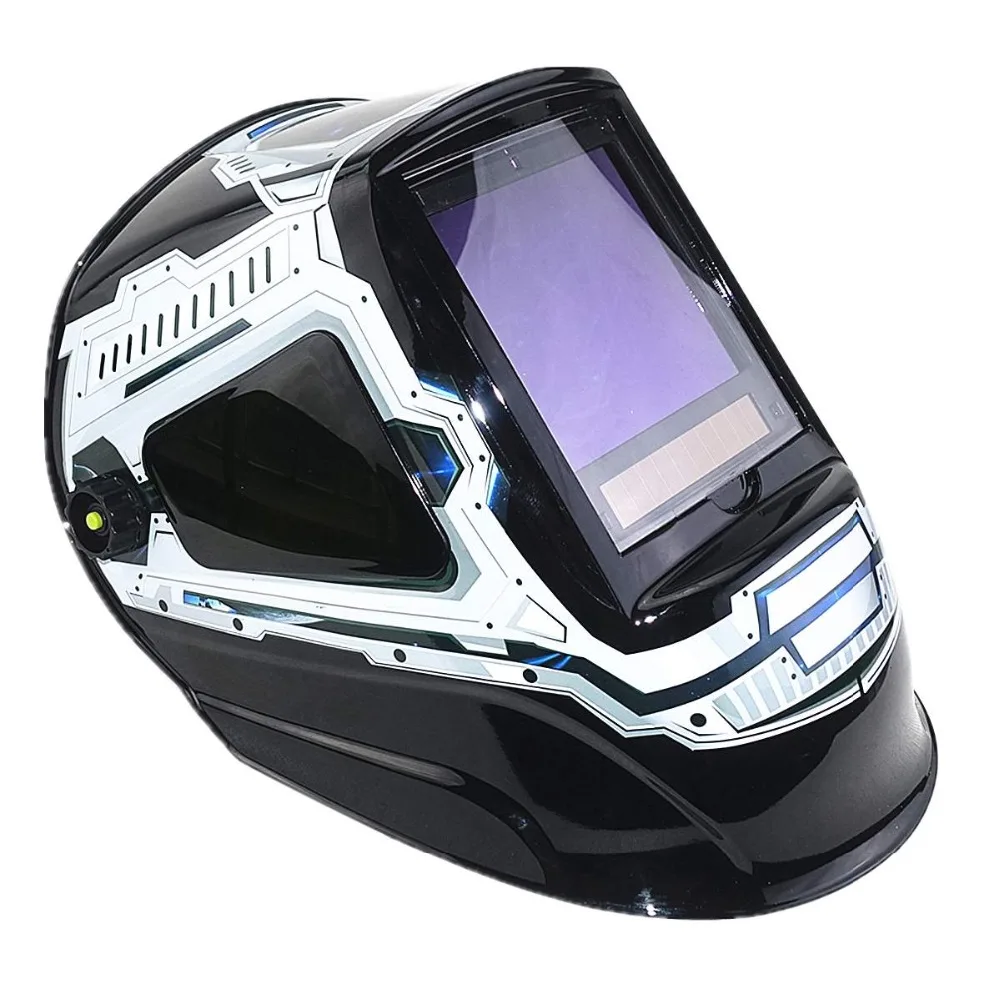 Máscara de soldar con pantalla de oscurecimiento automático y 3 ventanas de visión