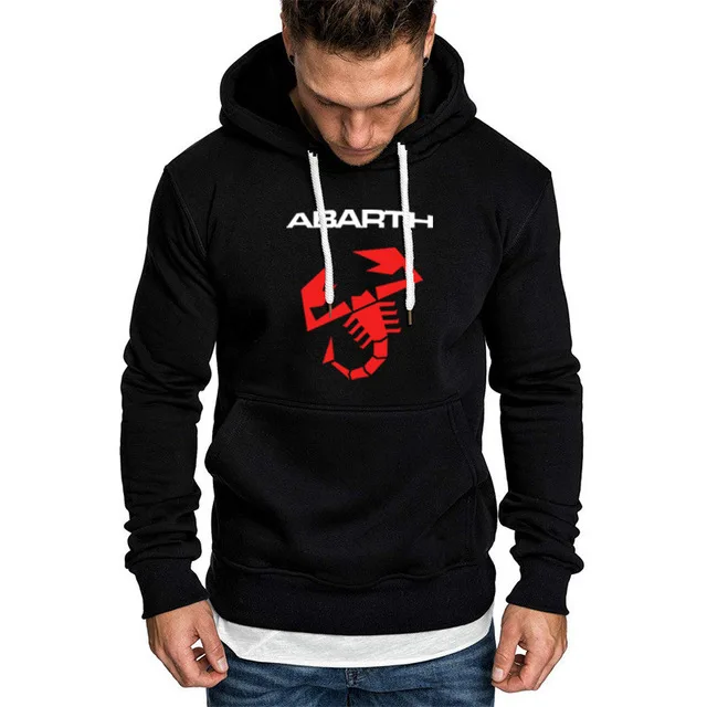 Толстовки мужские на автомобиль ABARTH логотип печати Толстовка весна осень Мужская толстовка хип хоп Harajuku мода Повседневная Толстовка флис спортивный костюм - Цвет: as picture