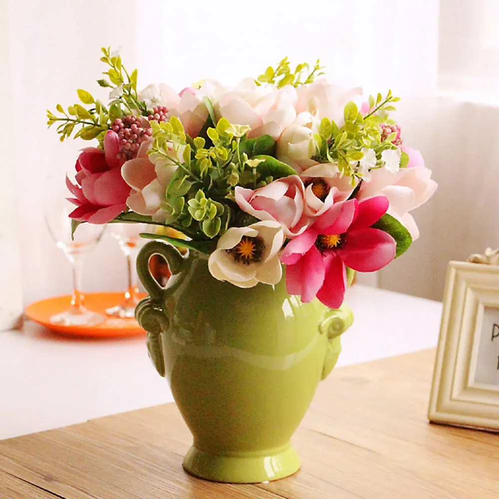 Искусственный цветок для свадьбы дома Магнолия шелк 6 цветочных головок Камелия