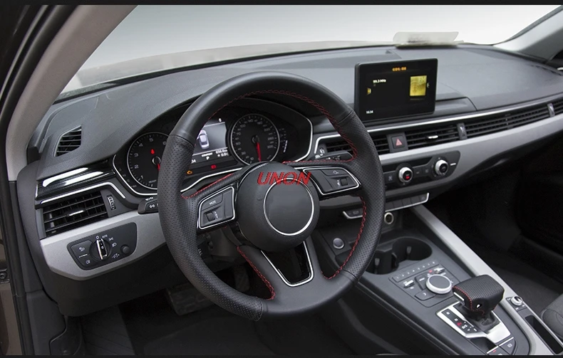Кожаный чехол рулевого колеса автомобиля подходит для Audi A4L авто аксессуары