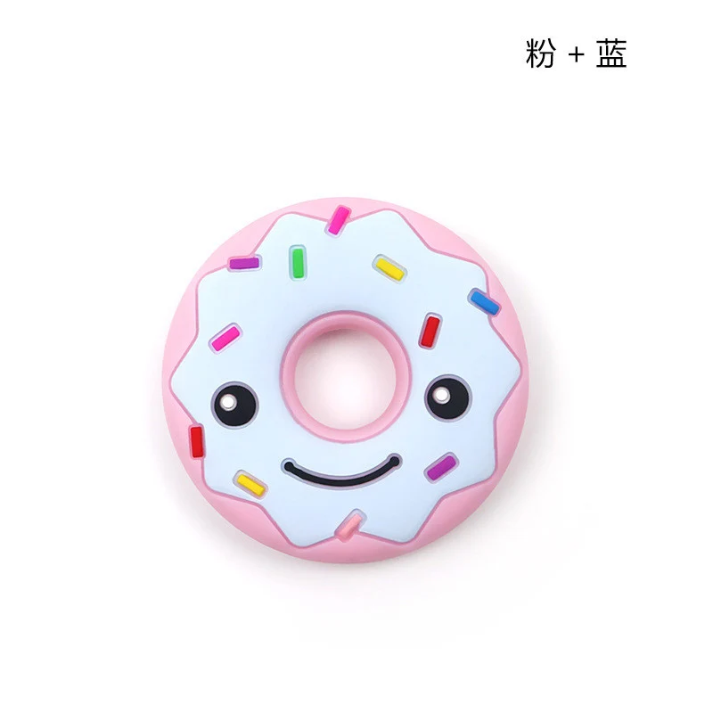 Silicone teether 2 DIY Детский пончик силиконовый прорезывание зубов игрушка грызунок для младенцев бусы ожерелье инструмент для кормления кулон пищевой силиконовый Прорезыватель - Цвет: Silicone teether 2
