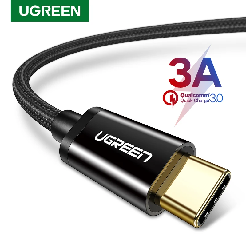 Ugreen USB Type C Cable USB C Fast Charging Data Cable for Samsung Galaxy S9 S8 Plus Mobile Phone Charger Cable for Xiaomi Mi 8