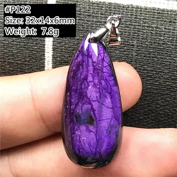 

Top Natural Royal Purple Sugilite Pendant Jewelry For Women Lady Man Crystal 32x14x6mm Beads Silver South Africa Stone AAAAA