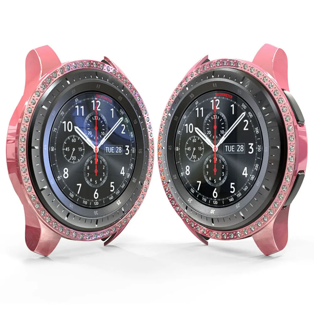 Чехол для Samsung Galaxy Watch 46 мм/42 мм/Active 2 1/S3 PC Алмазная Защитная крышка блестящий