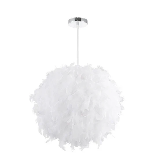 

White Fabric Ac220V Bedroom Personality Fashion Simple Badminton Lighting Chandelier With Box Packing Inner Diameter 20Cm Expans