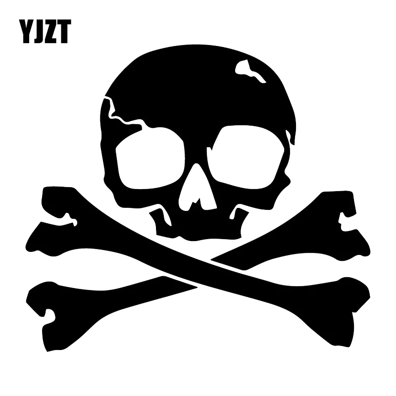 

YJZT 17.2X15.4CM Pirate Skull Fashion Bumper Vinyl Decals Funny Car Sticker C25-0741