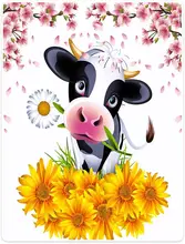 

Cute Cow Blanket with Flowers Soft Cow Throw Blanket for Adults Kids