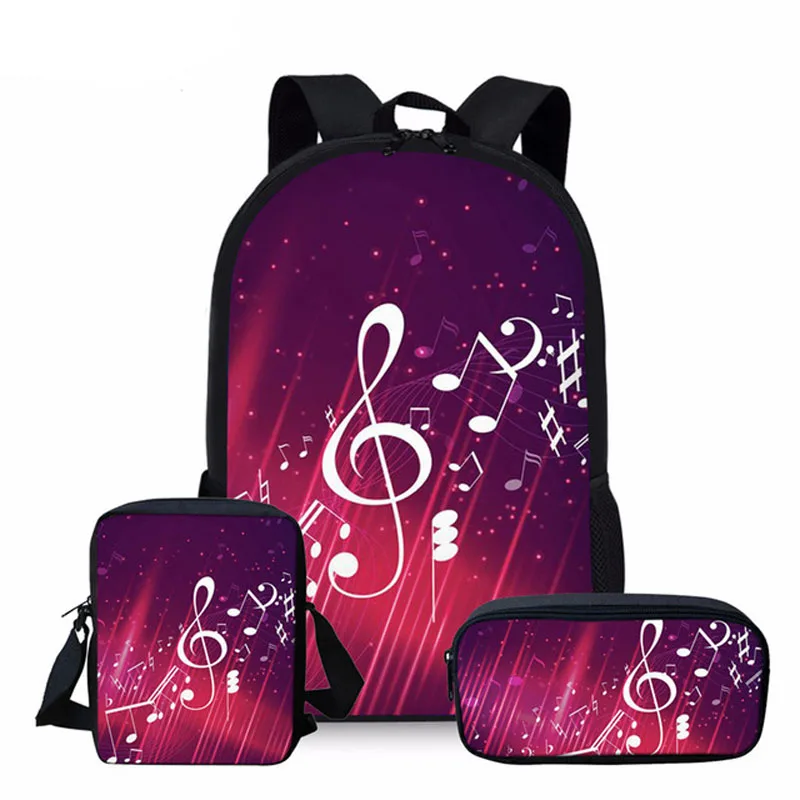 

School bags for Teenage Girls Cute Music Note 3D Student Book Bag Travel Backpack Women Kids Bag Drop Shipping mochila feminina