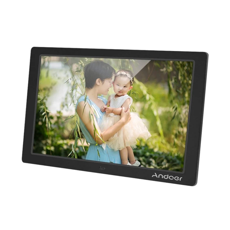 Andoer LED Screen Digital Photo Frame Eletronic Picture Album High Resolution Clock Calendar Video Player with Remote Control - Цвет: Черный