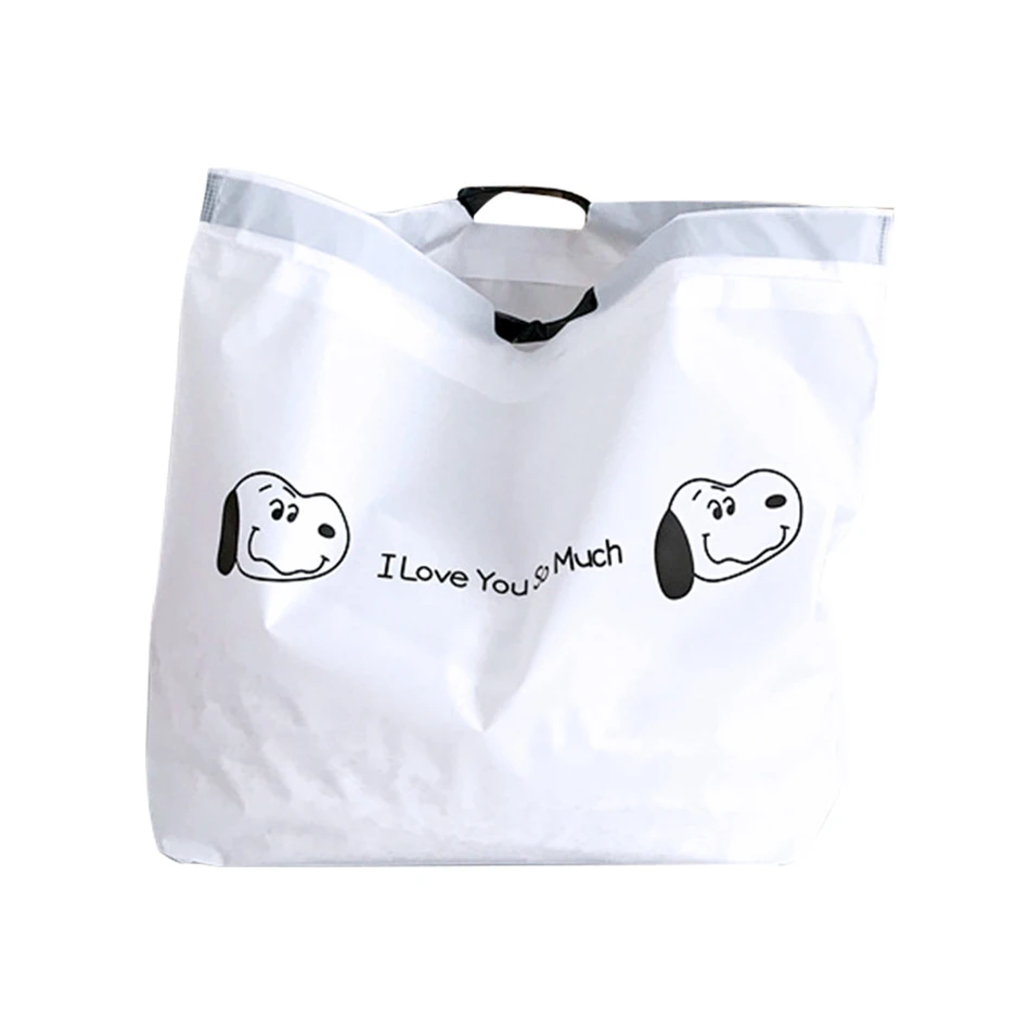 Мультяшное животное маленькая собака хозяйственная сумка дорожная портативная пляжная многоразовая Наплечная Сумка женская продуктовая сумка для хранения со шнурком - Цвет: 1