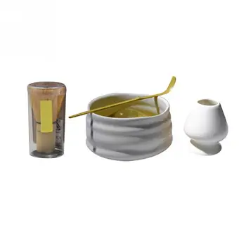 

4pcs/set Bowl Whisk Mixing Spoon Holder Antioxidants Accessories Ceremony Tool Matcha Tea Set Ceramic Handmade Combination #734