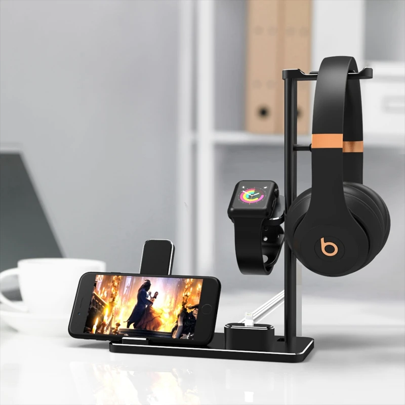 Headphone Stand with USB Charger Desktop Gaming Headset Holder Hanger with USB Charging Station Suitable for Gaming DJ Wireles