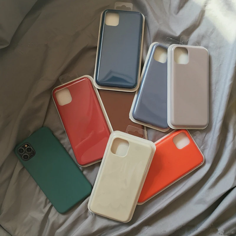 

100 Pieces Original Official Liquid Silicone Case for iPhone 11 Pro Max X XS XR 7 8 6 6S Plus Shockproof Full Protective Cover