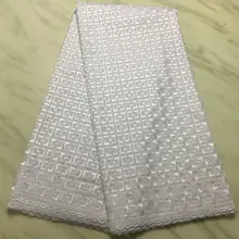 Швейцарская вуаль кружева в швейцарском стиле с камнями Африканская Хлопковая кружевная ткань высокого качества ткань из Дубая для свадьбы 5 ярдов/партия