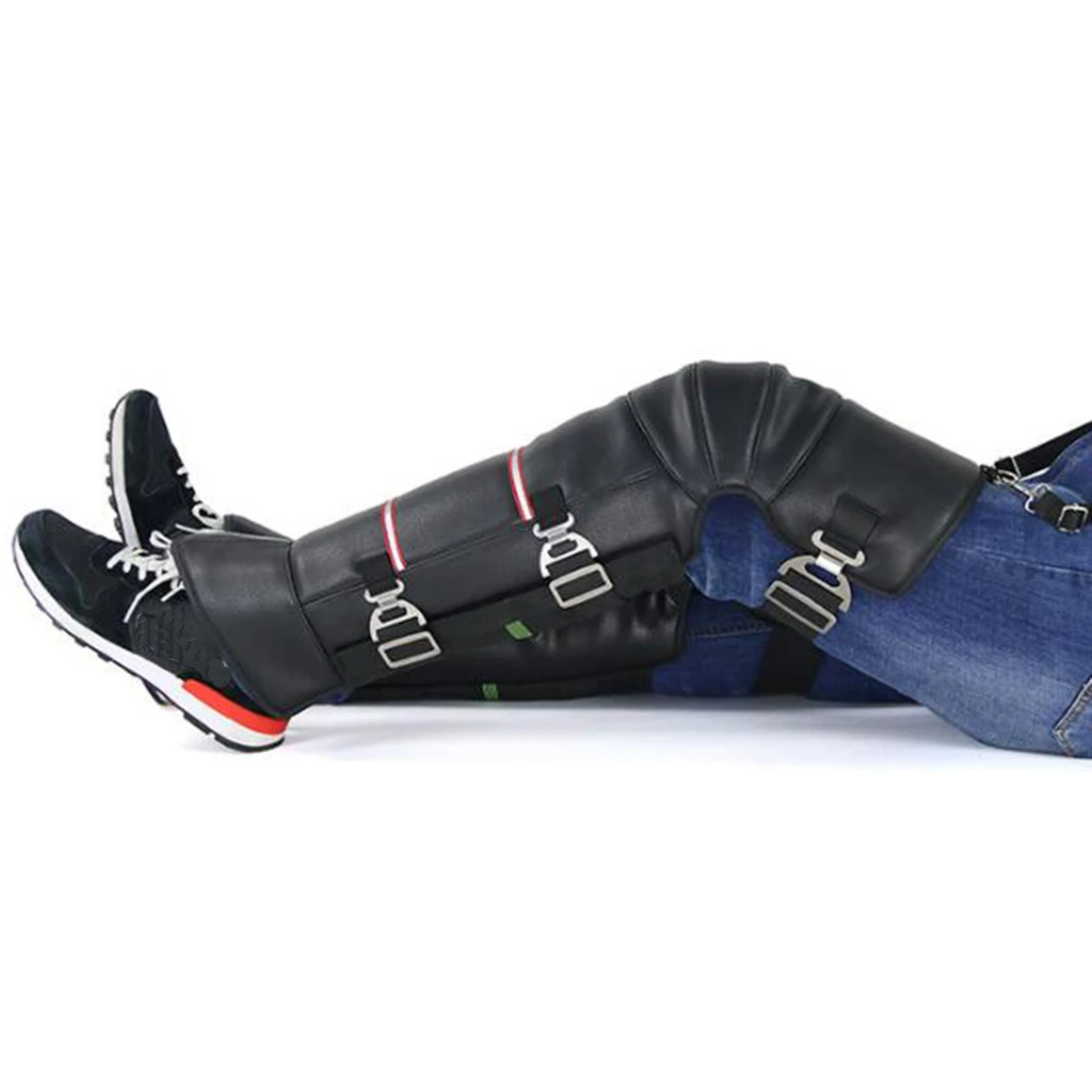 1 Pair Knee Protector Motorcycle Leather Knee Pads Plush Thickening Windproof Waterproof Winter Warm Leg Protector Unisex