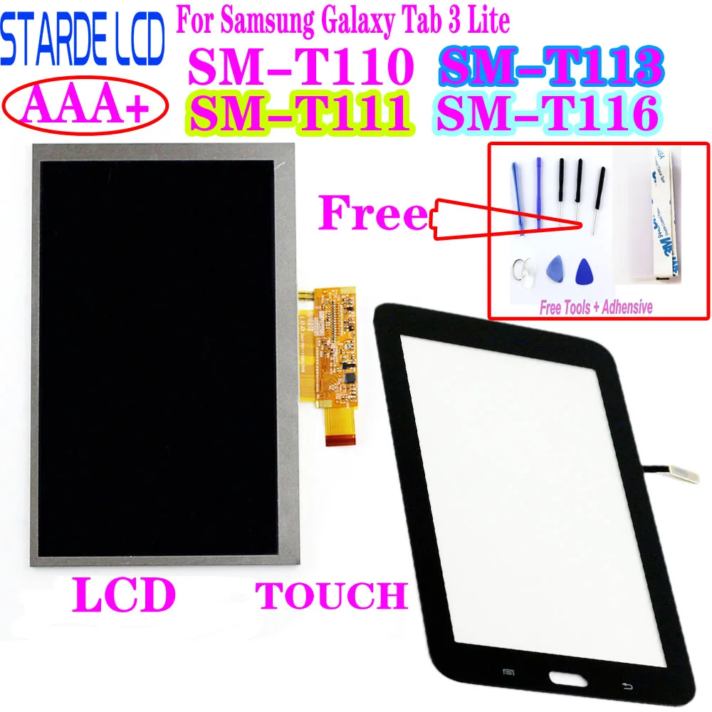 Панель дигитайзера сенсорного экрана + ЖК дисплей для Samsung Galaxy Tab 3 Lite SM T110 T111 T113 T116