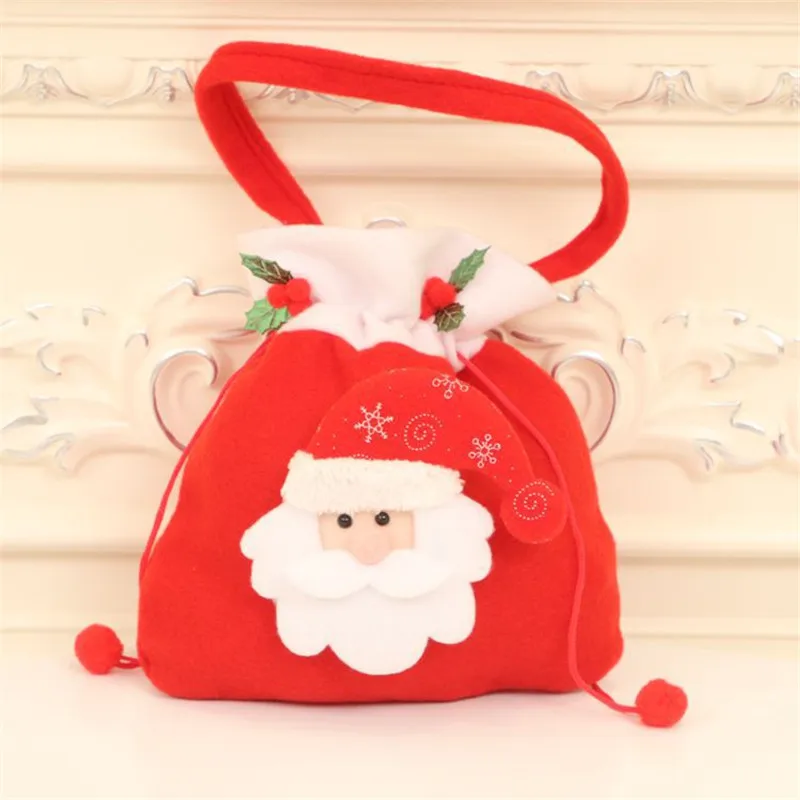 Веселая Рождественская сумка для конфет, изысканные рождественские украшения для дома, подарок на год, пакет для подарков Санта Клауса, 42x21 см - Цвет: A 24x19cm