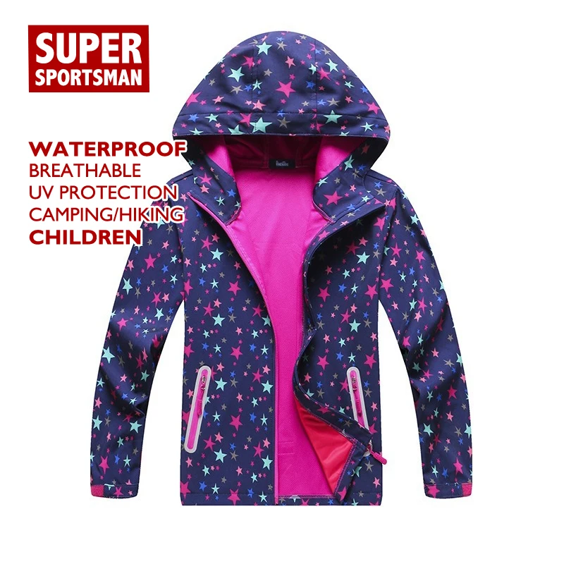 Kids Fleece Waterproof Jackets Baby Girl Winter Warm Children Hiking Softshell Windbreaker Coat Outdoor Camping Training Clothes