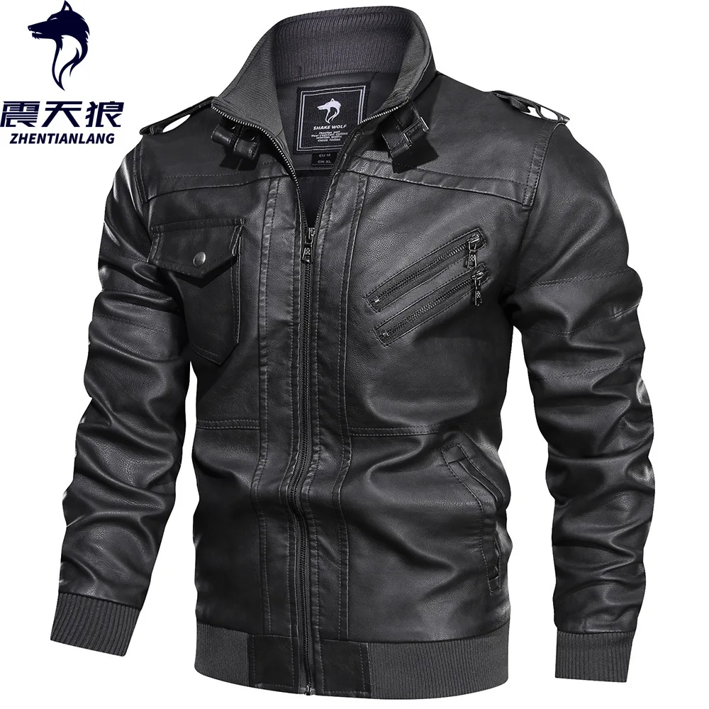 AliExpress, мужское пальто из искусственной кожи, локомотив, тонкая кожаная куртка, большой размер, много карманов