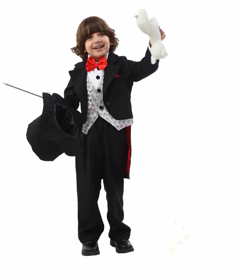 Детский костюм волшебника; детский черный костюм для мальчиков; Детский карнавальный костюм на Хэллоуин; карнавальный костюм; подарок на день рождения для мальчиков; От 2 до 12 лет