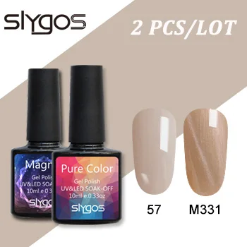 SLYGOS 2 шт./лот Магнитный кошачий глаз УФ-гель для ногтей магнит чистый цвет лак для ногтей звездное небо нефритовый эффект замочить от УФ-гель - Цвет: 57M331