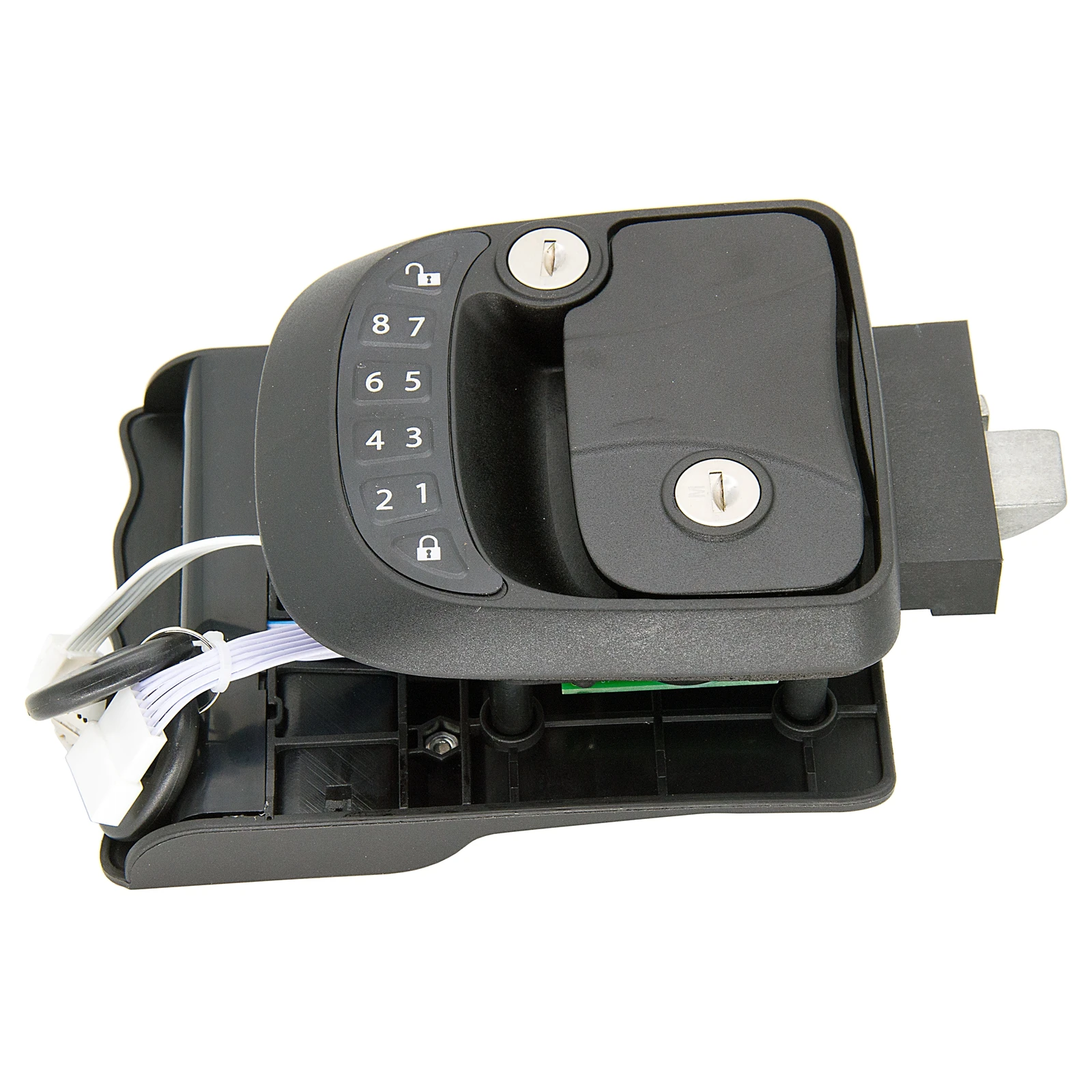 Left RV Keyless Entry Door Lock Handle Latch Zinc Alloy Wireless Remote Control for Caravan Camper Bus Yacht Ferry Truck