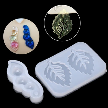 

Leaves Bean Peas Liquid Silicone Mold Resin Jewelry Making Pendant DIY Craft