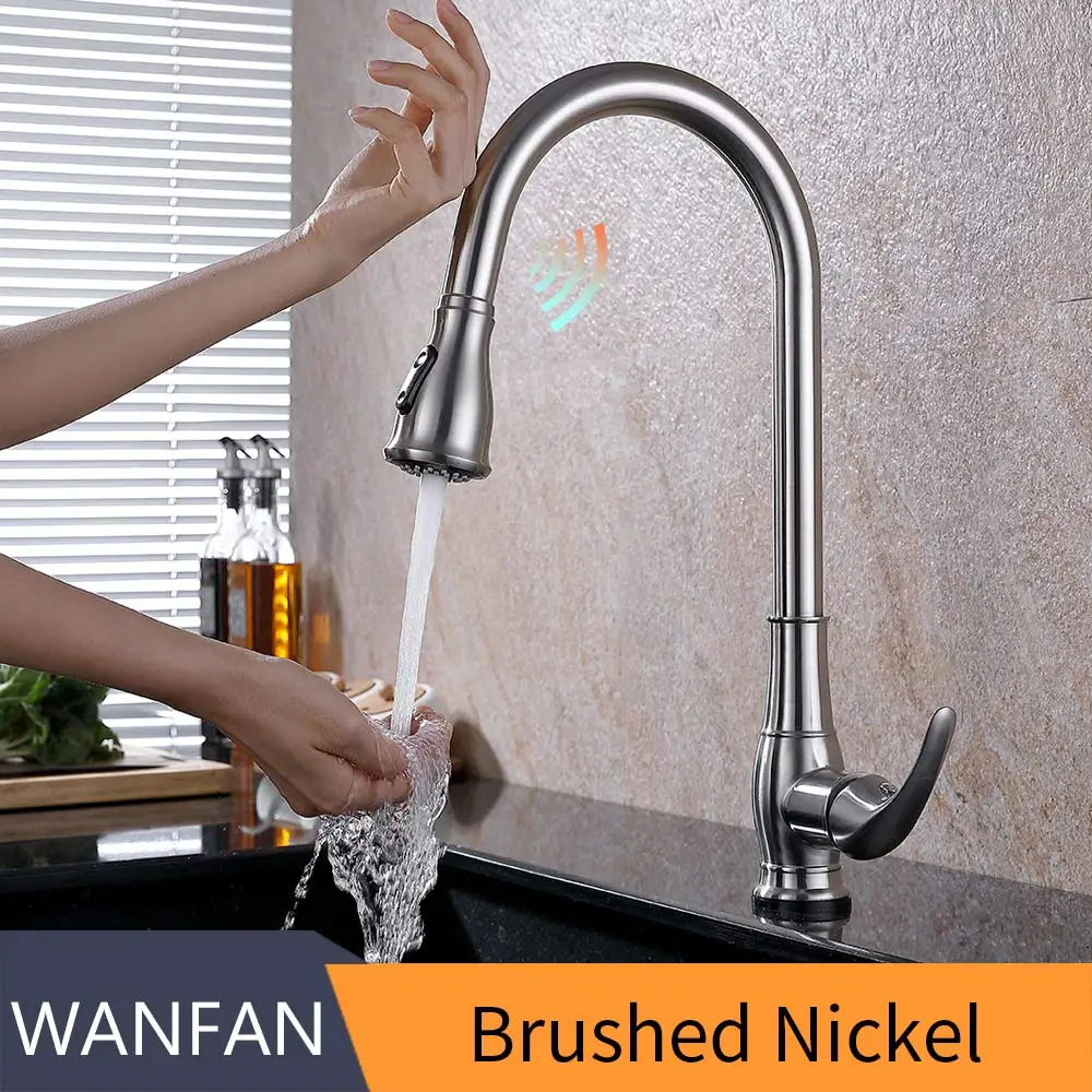 Kitchen Faucets torneira para cozinha de parede Crane For Kitchen Water Filter Tap Three Ways Sink Mixer Kitchen Faucet N22-196 - Цвет: Brushed Nickel