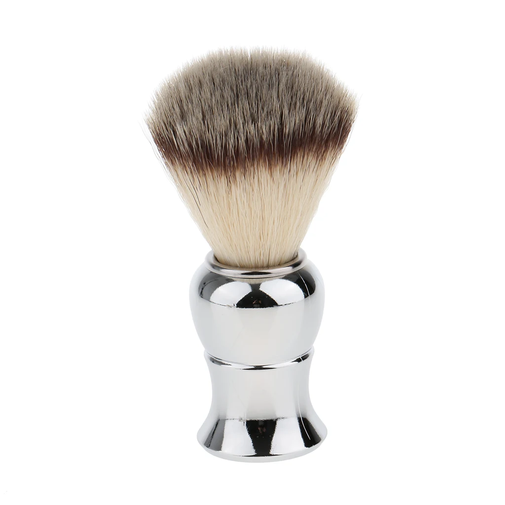 1 Piece Men Soft  Nylon Alloy Handle Shaving Brush Hair Cutting Dust Facial Beard Cleaning Tool 105 x 50 mm