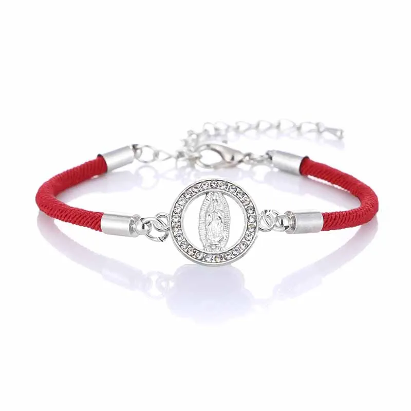 Lucky Cute Virgin Mary Bracelet Red String Adjustable Charm Bracelet for Women Men Jewelry Gifts bracelet jewelry