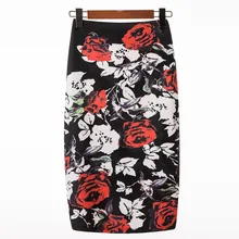 Женская тонкая юбка с высокой талией и цветочным принтом, Офисная Женская Сексуальная Повседневная модная юбка