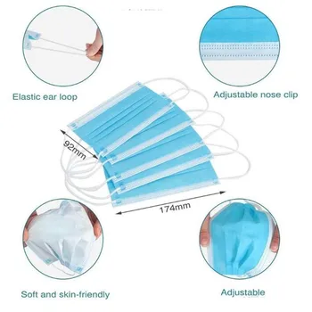 

Fast Shipping Disposable 3-Layer Thick Earloops Salon Home outwork Use Comfortable Face Masks
