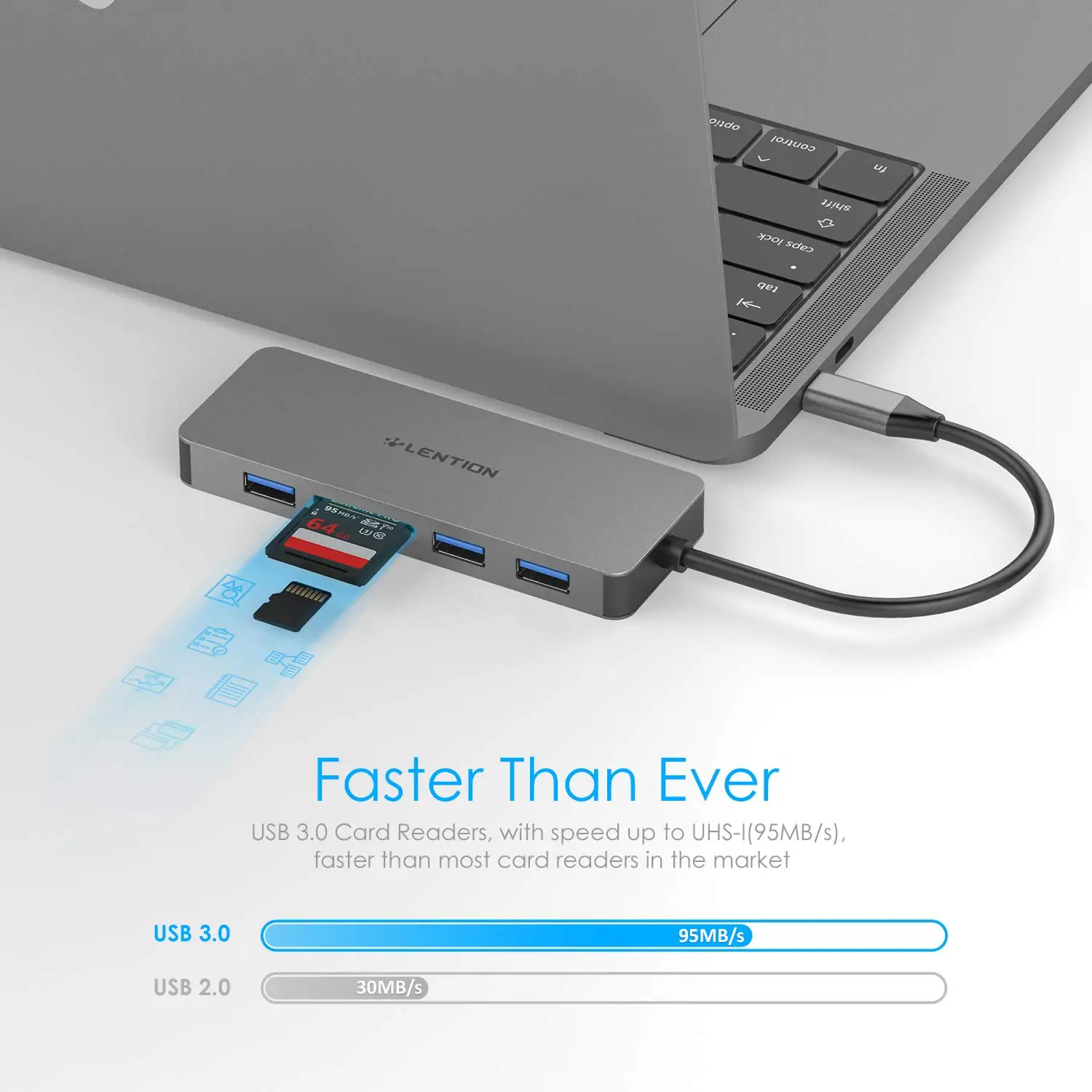 USB C концентратор с 4K HDMI, 3 USB 3,0, SD/TF карт ридеры для MacBook Pro 13/15, Mac Air, Surface Book 2/Go, Chromebook