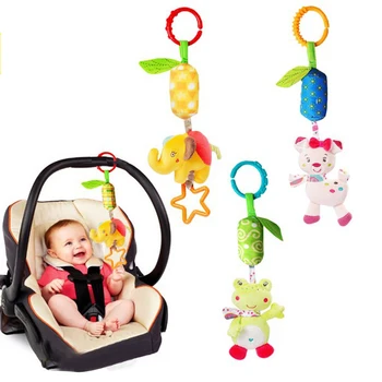 

Baby Bed Chimes Rattles Bell Infant Baby Cotton Rattle hand Bell Toy Animals Plush Development Gifts Toys Mobile