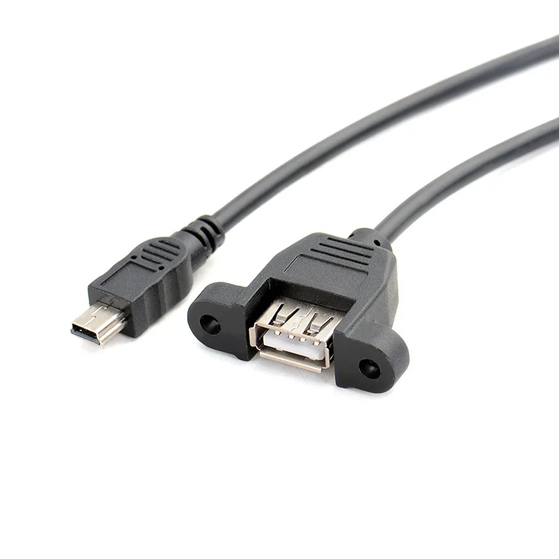 100 шт./лот винтовое Панельное крепление мини usb штекер на USB A гнездо конвертер