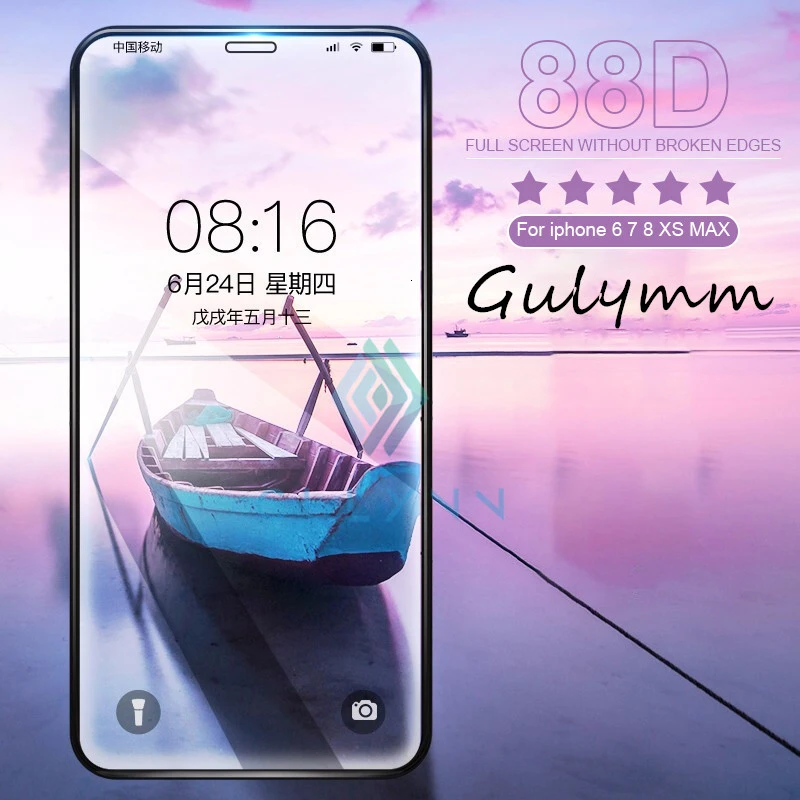 88D защитное стекло с изогнутыми краями для iPhone X XS 11 12 Pro Max XR закаленное 6S 7 8 Plus