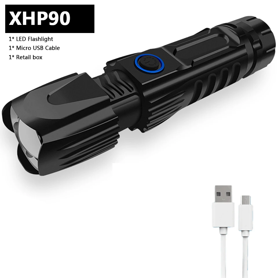 Z20 светодиодный фонарик xhp90 с зарядкой через usb, мощный, растягивающийся, ударопрочный, 26650 перезаряжаемый, внешний аккумулятор, фонарик - Испускаемый цвет: Package A