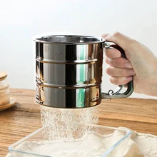 Ручной просеиватель из нержавеющей стали для муки порошок сито Сетчатое нож для выпечки Кухонные мерные ложки инструмент для муки сетка 9,5*10 см