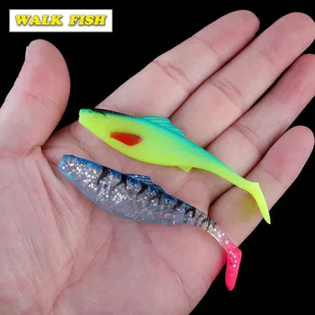 

Walk Fish 4Pcs lures 80cm 3.5g T tail Soft Bait Artificial Silicone Fishing Soft Lure Jiging Crankbait Worms Fishing Accessories